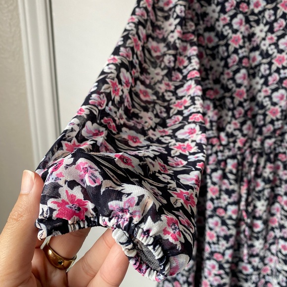 Banana Republic Floral Long Sleeve Dress Small Cottagecore Spring - Picture 2 of 5
